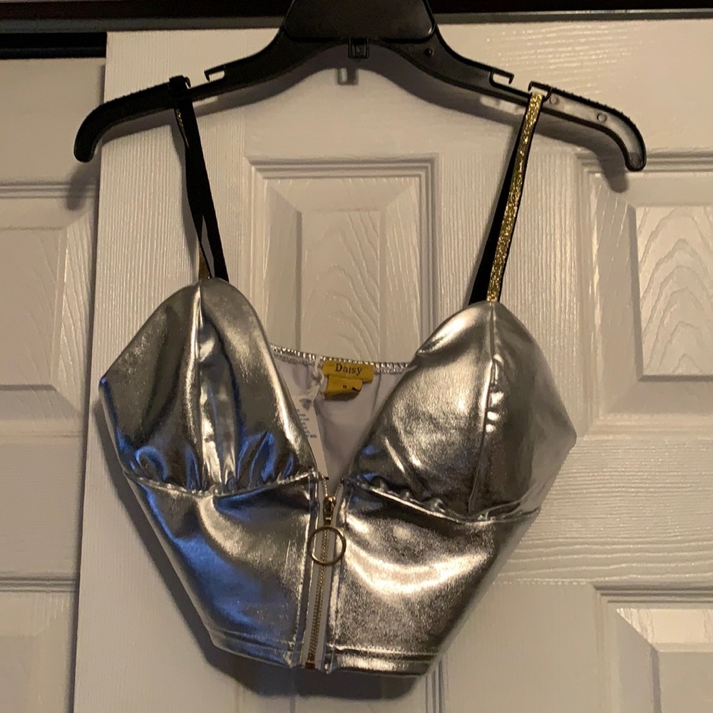 Silver Crop top